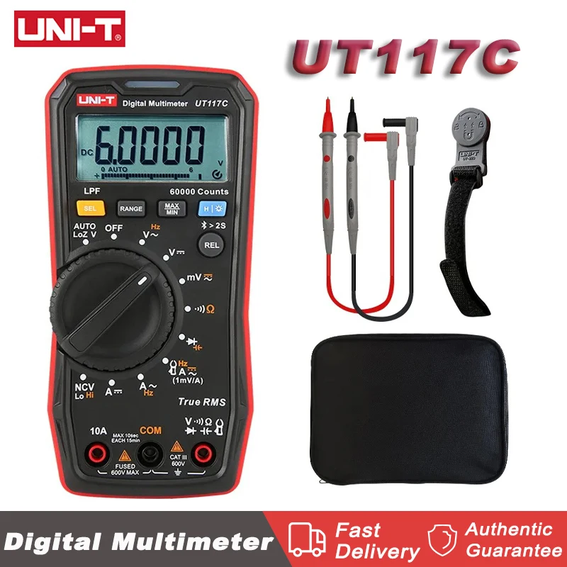 

UNI-T UT117C Professional Digital Multimeter High-precision True RMS 60000 Count AC/DC Voltmeter Ammeter Frequency Meter