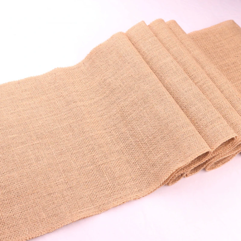 Table Runner Handmade Jute Wedding Decoration Burlap Rolls Modern Elegant Rectangle Tablecloth Christmas Country Coffee Party