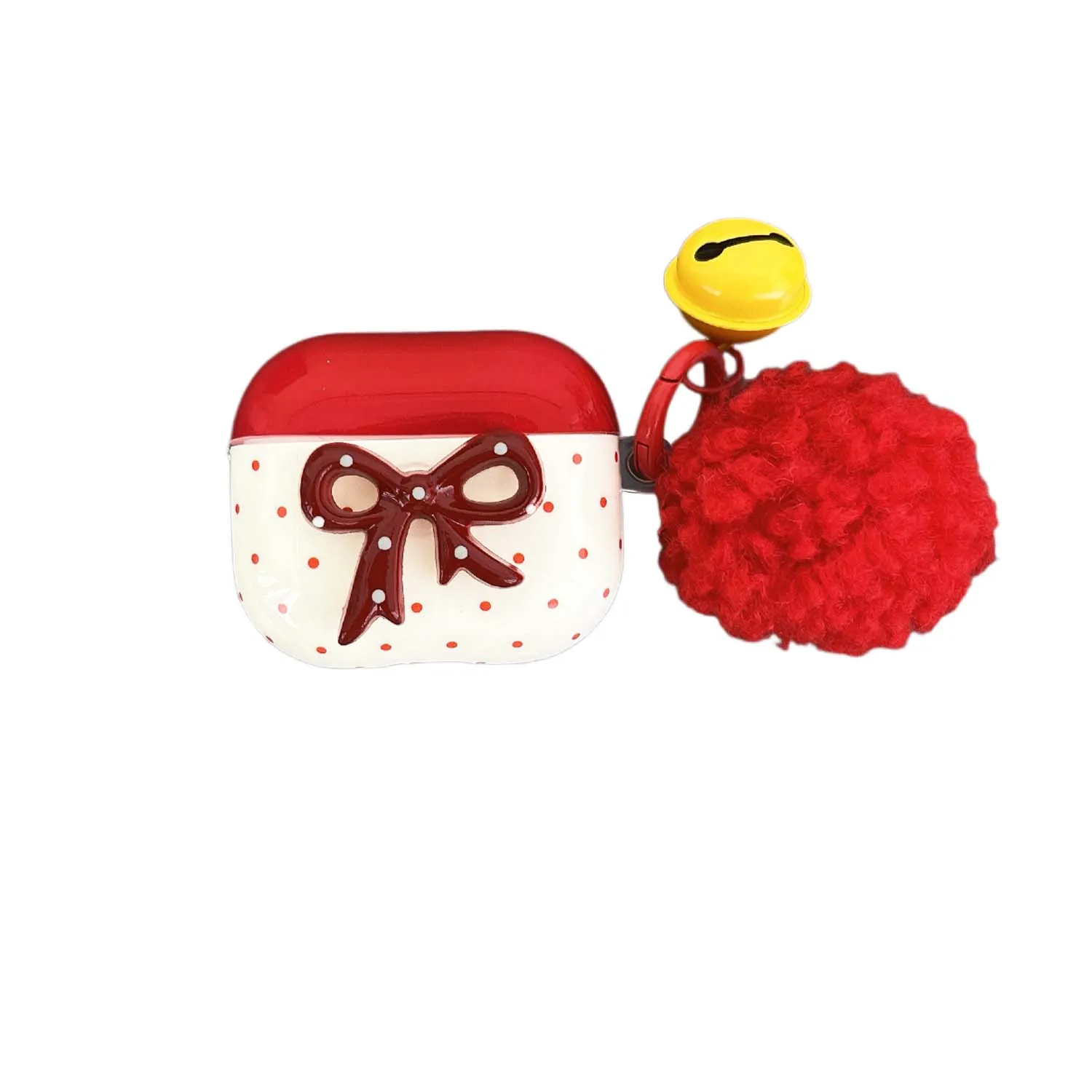 3D бант ins красный с новым годом плюшевые подвесные наушники для apple airpods 1 pro 2nd 3 2