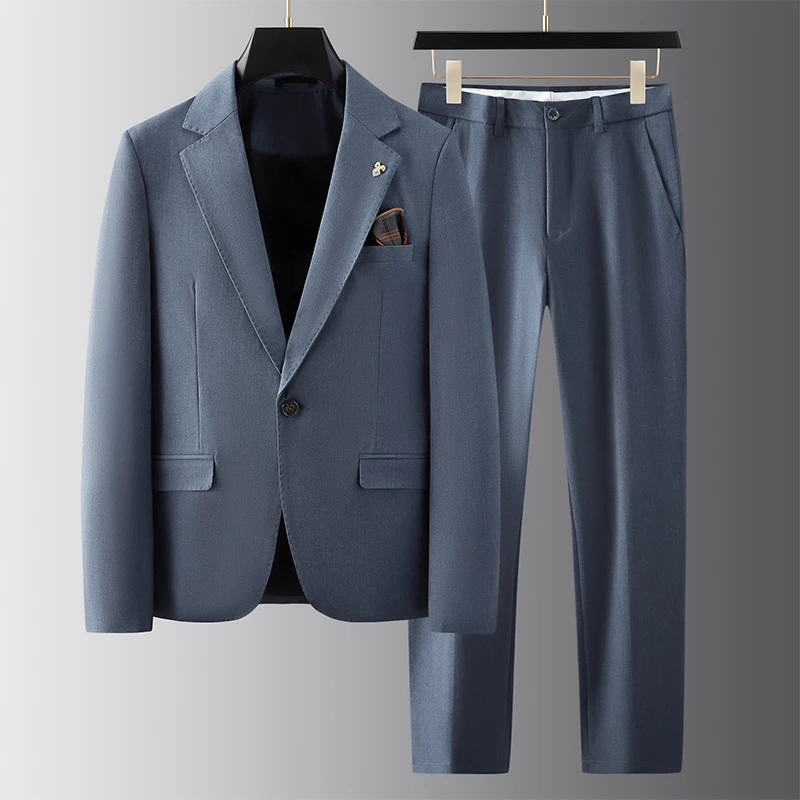 

(Jacket+Pants) Men Suits Slim One Button Wedding Suits Custom Made 2 Pieces Business Formal Groom Tuxedo Ternos Casual Jacket