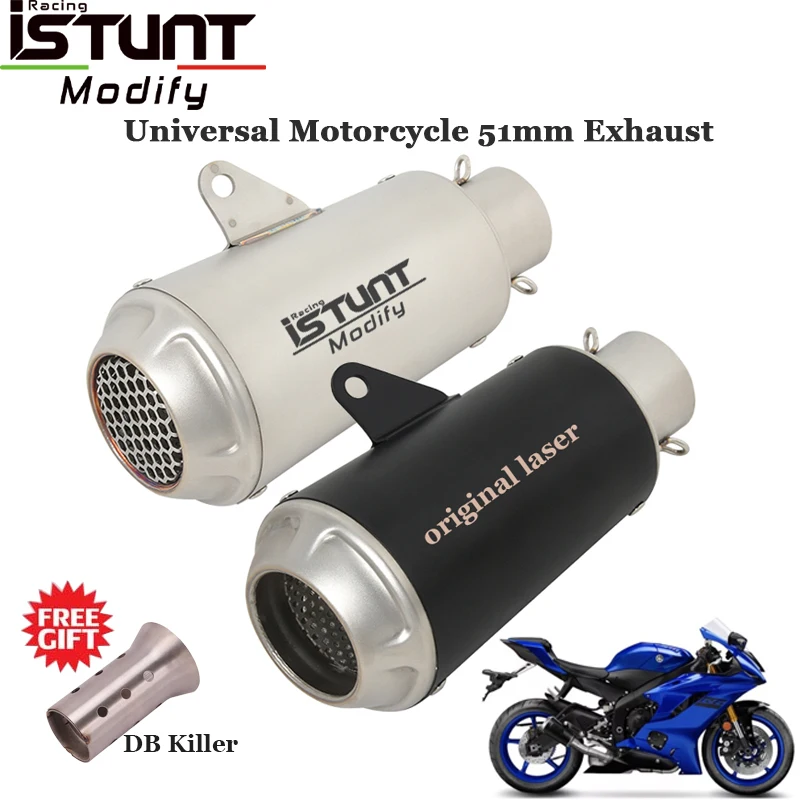 

51mm Universal Motorcycle GP Exhaust Pipe Escape Muffler DB Killer For MT09 GSXR600 R1 S1000RR CBR1000RR Ninja DUKE 390 1290 ATV