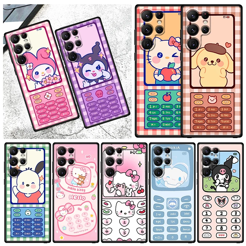 

Nokia Sanrio Melody Kulomi Phone Case For Samsung Galaxy S23 S22 S21 S20 FE S10 S10E S9 Plus Ultra Pro Lite 5G Black Funda