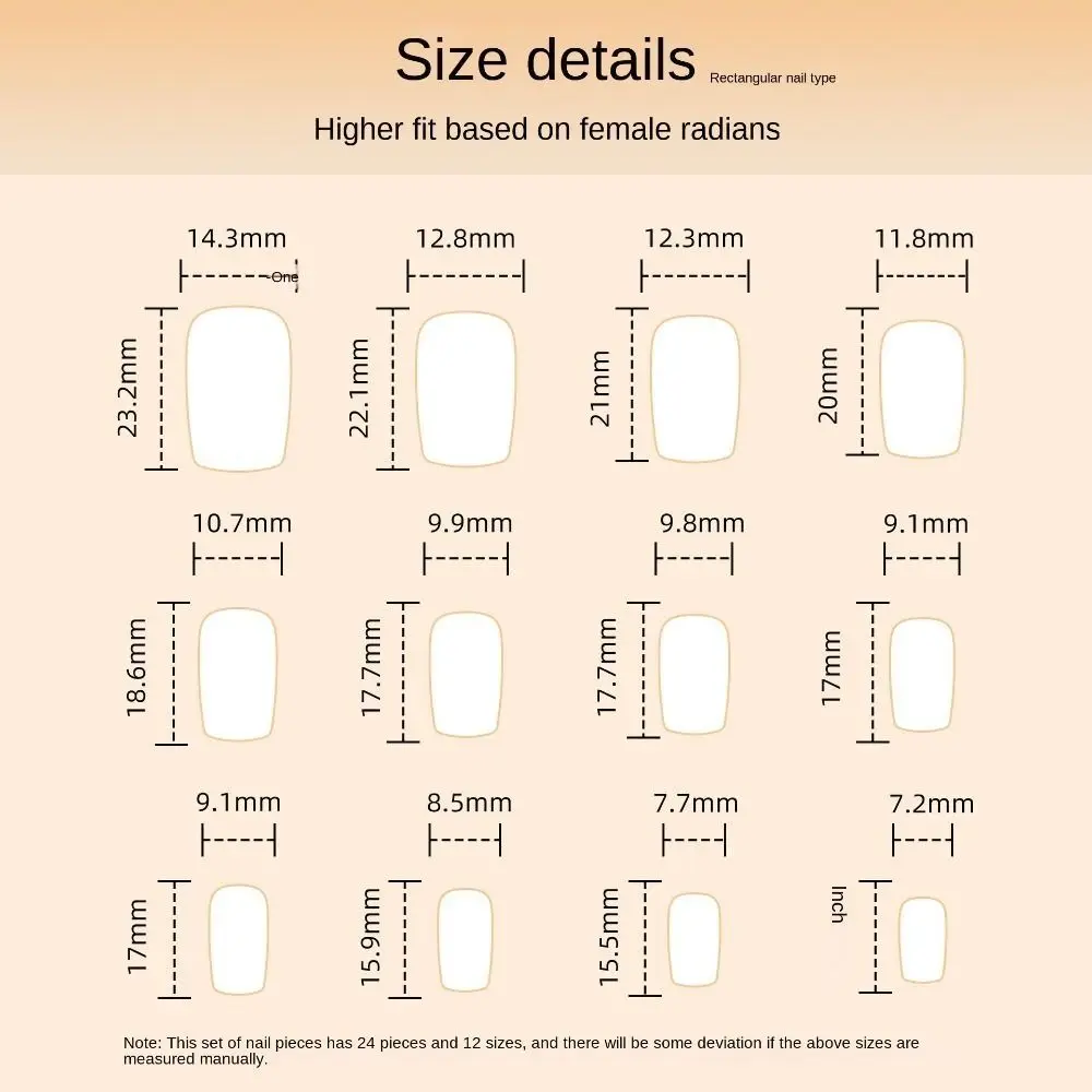 Модные длинные квадратные накладные ногти простые с полным покрытием