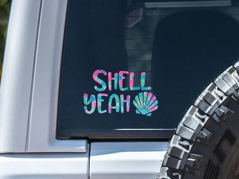 

Shell Yeah Vinyl Decal for Car, Seashell Decal, Shell Yeah Beaches, Beachy Sticker, Coastal, Beachcombing, Shelling Life,