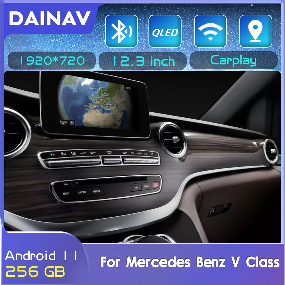 

Android 11.0 256GB Car Radio GPS Navigation Autoradio For Mercedes Benz V Class 2016-2018 Multimedia Player Stereo