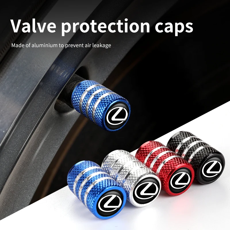 

4pcs Car Dustproof Caps Tire Wheel Stem Air Valve Caps For Lexus IS250 IS200 ES350 GS400 GS430 GX460 HS250h IS300 IS350 LS600h
