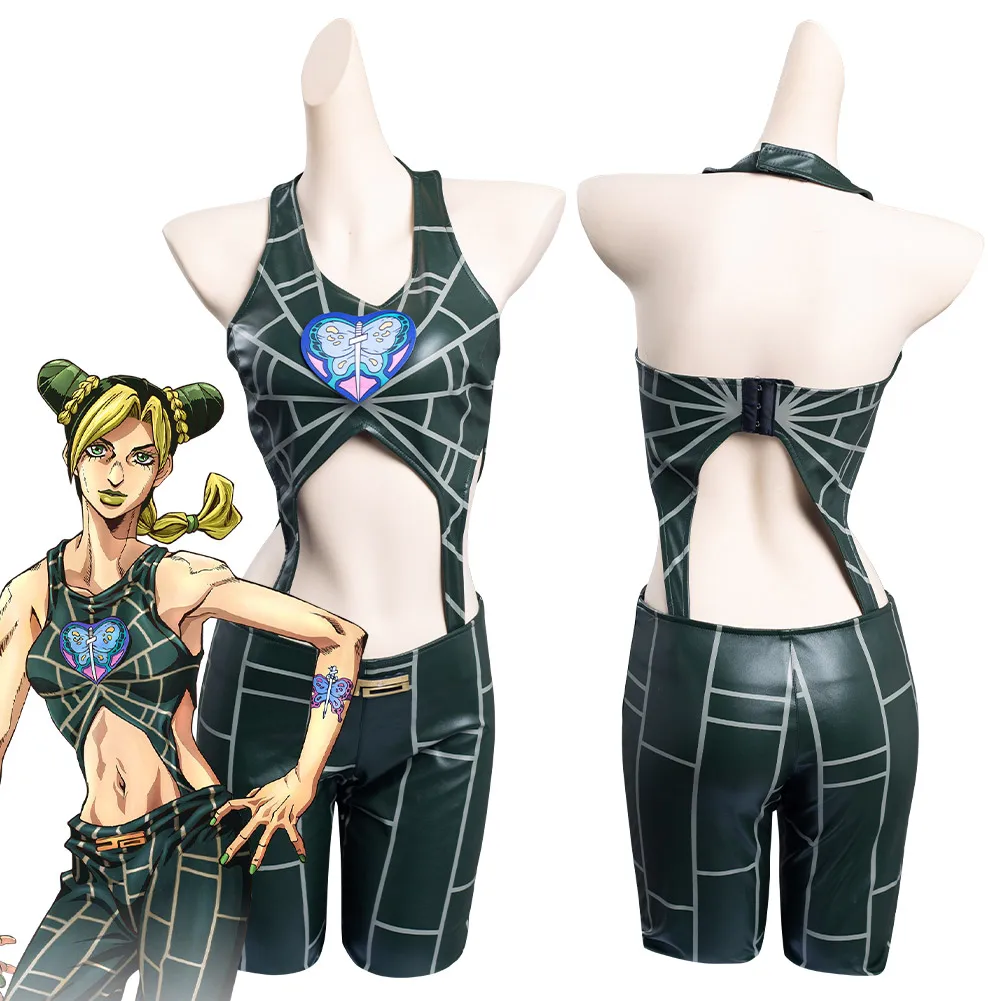 Anime JoJos Bizarre Adventure Jolyne Cujoh Cosplay Costume JoJo Skirt Outfits Halloween Carnival Suit