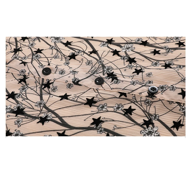 Женская винтажная блузка с коротким рукавом Повседневная рубашка цветочным