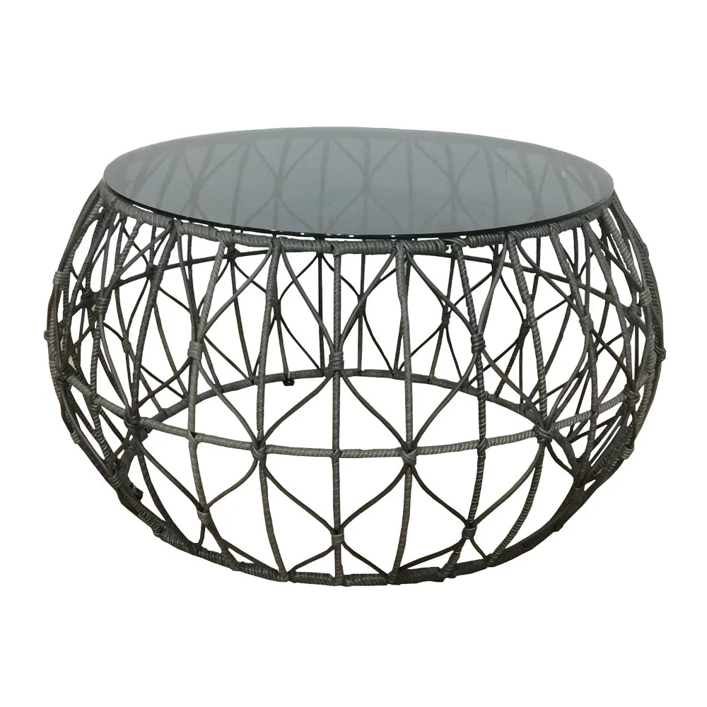 

Blake Round Iron and Glass Outdoor Accent Table