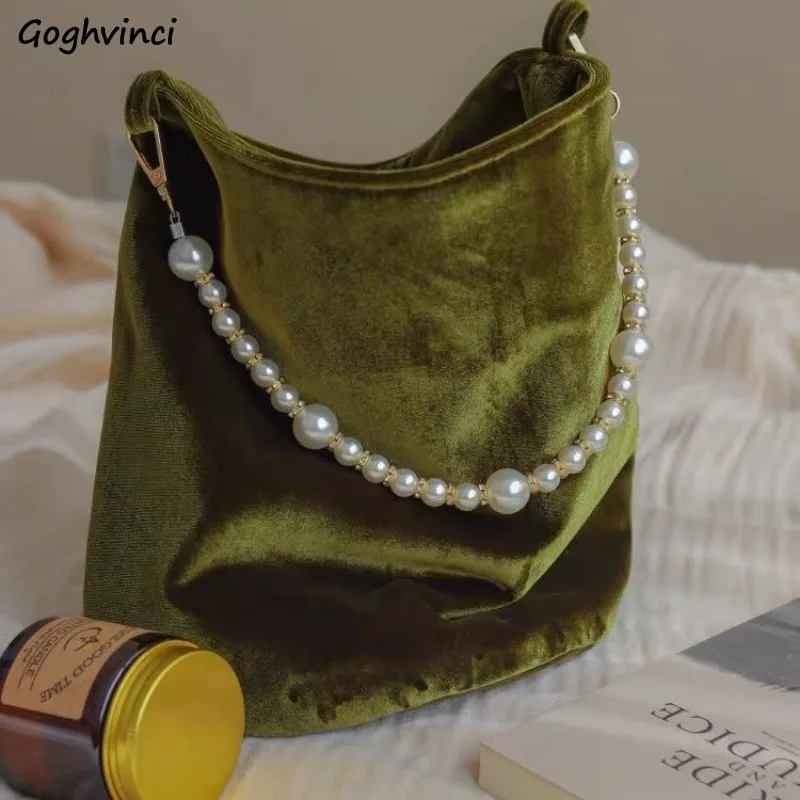 Зеленые велюровые сумки на плечо женские простые винтажные элегантные с