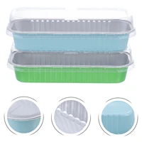 20 sets disposable barbecue packaging pans rectangular aluminum fish pans with lids