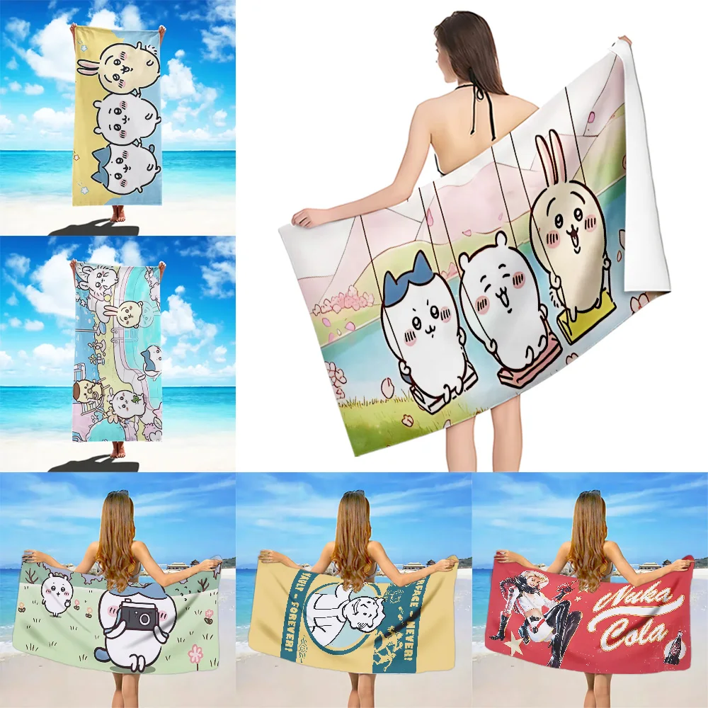 Милое аниме Chiikawas пляжное полотенце из микрофибры без песка быстросохнущие