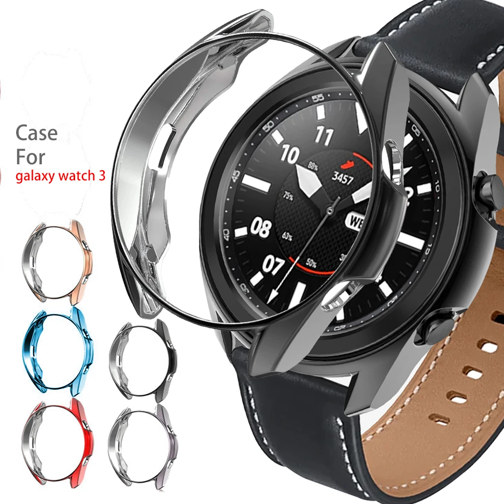 

Case For Samsung Galaxy watch 3 45mm 41mm samrtwatch Soft Plated TPU bumper 41 45 mm smart watch Protector Cover Accessories