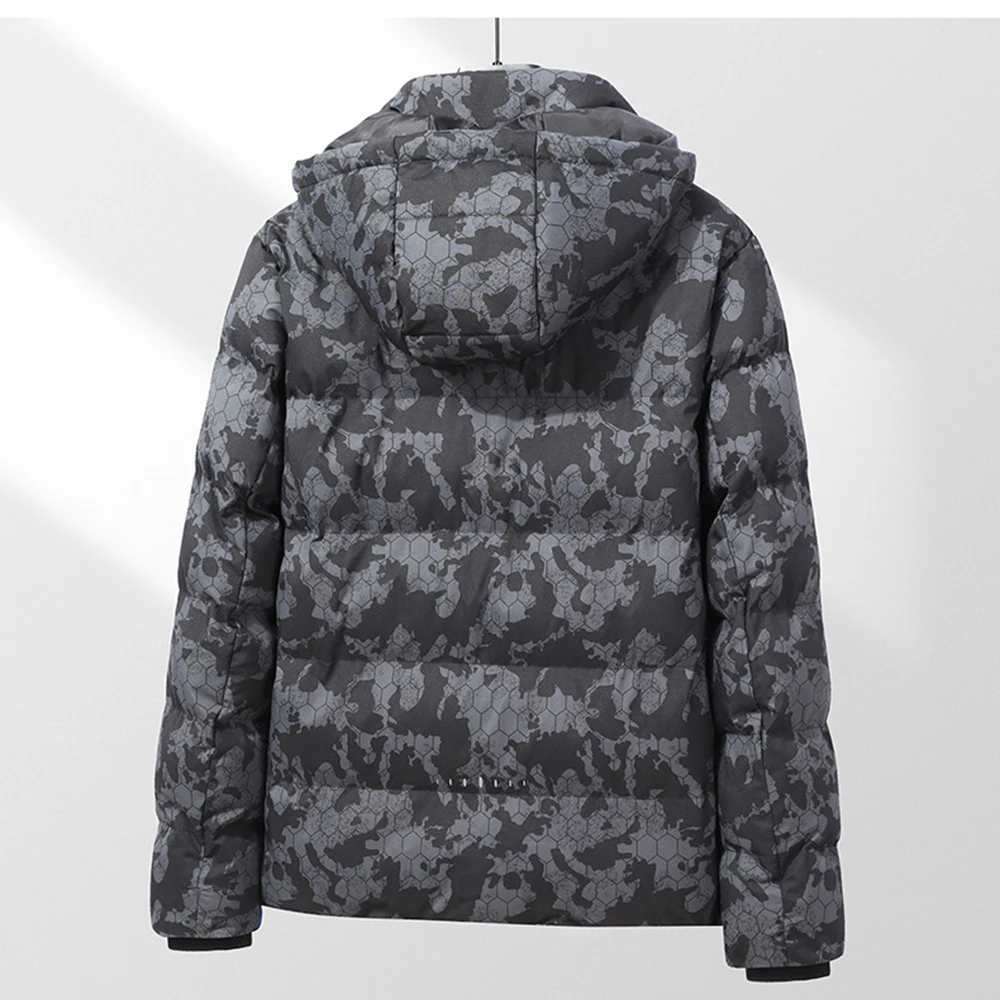 Covrlge Winter New Men's Hooded Cotton Jacket Couples Camouflage Thickening Casual Trend Parka Thickening Warm Coat Male MWM169