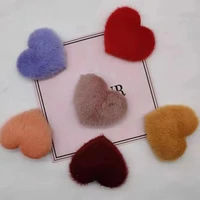 hair pin sweet plush faux mink fur elegant anti slip hair accessories pure color love heart shape children side hair clip for wi