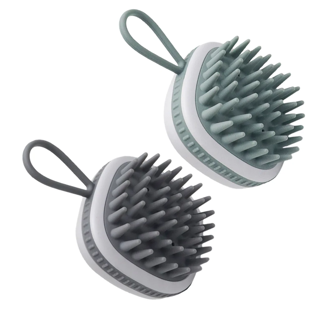 

2 Pcs Silicone Shampoo Comb Hairbrushes Scalp Massager Scrubbers Cleansing Artifact