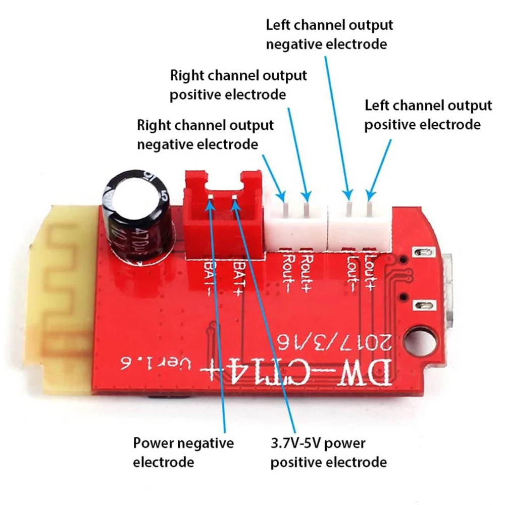 Bluetooth Receiver Board BT Stereo Audio Amplifier 5W*2 20W*2 Power Amplifier Module 3.7-5V 5V-24V for DIY Wireless Speak