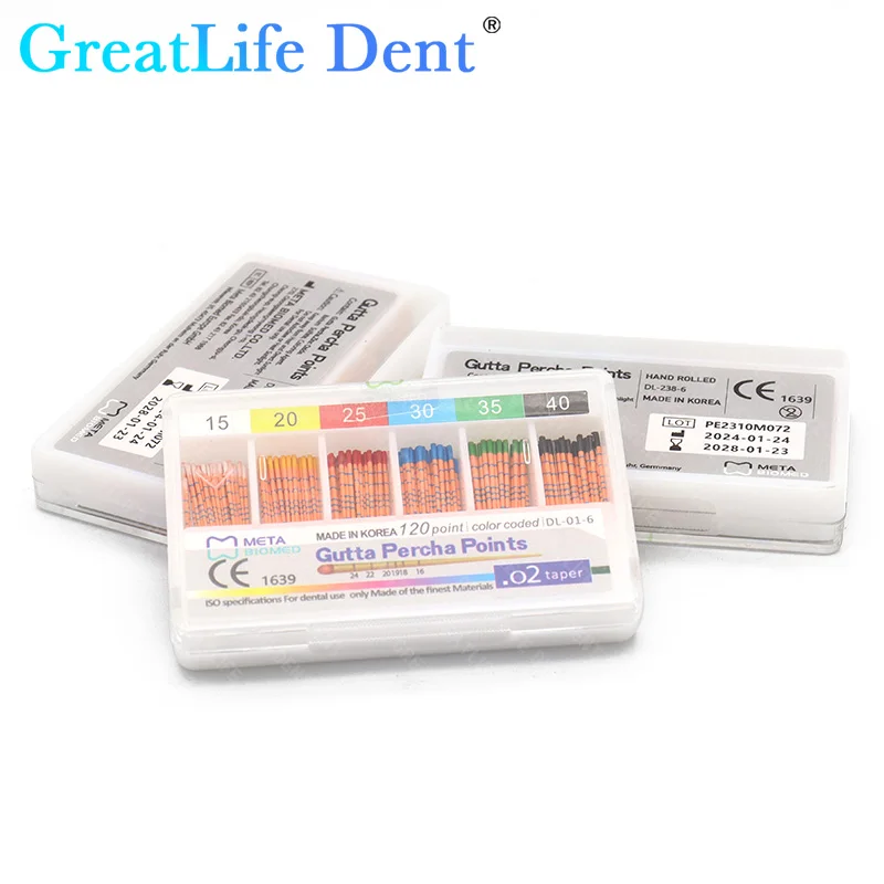 GreatLife Dent 10 упаковок/лот конус 0 2/0 4/0 6 размер 15/20/25/30/35/40 стоматологические точки Gutta