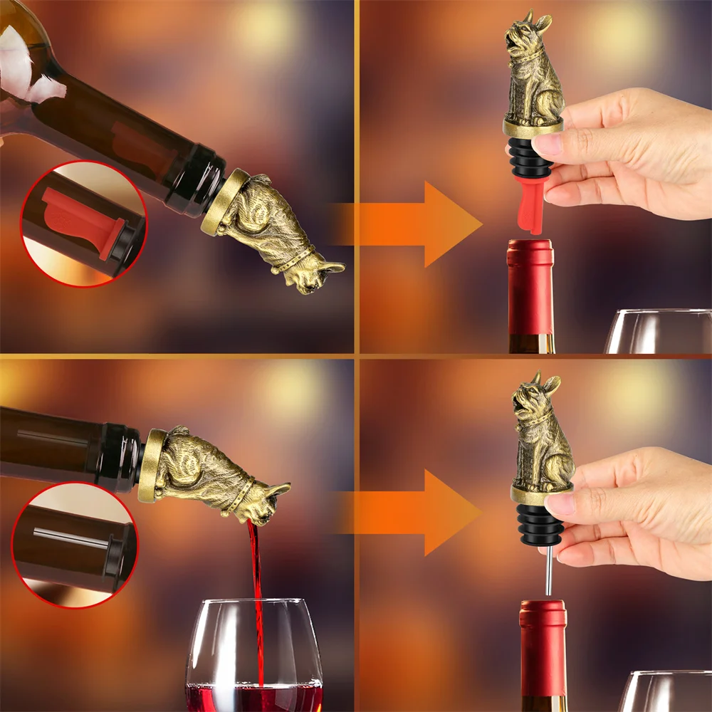 Милый французский бульдог бутылка для вина пробка бутылки шампанского напитков