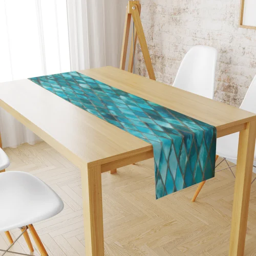 

Turquoise Blue table runner