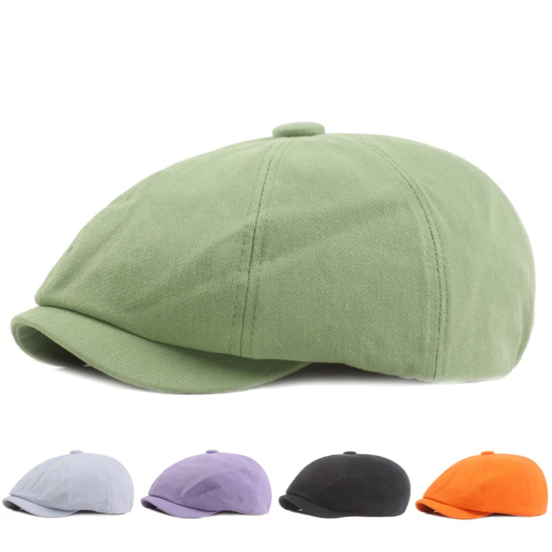 

Retro Harajuku Newsboy Caps for Men Spring and Summer Outdoor Shade Solid Color Unisex Forward Hat Literary Women's Berets