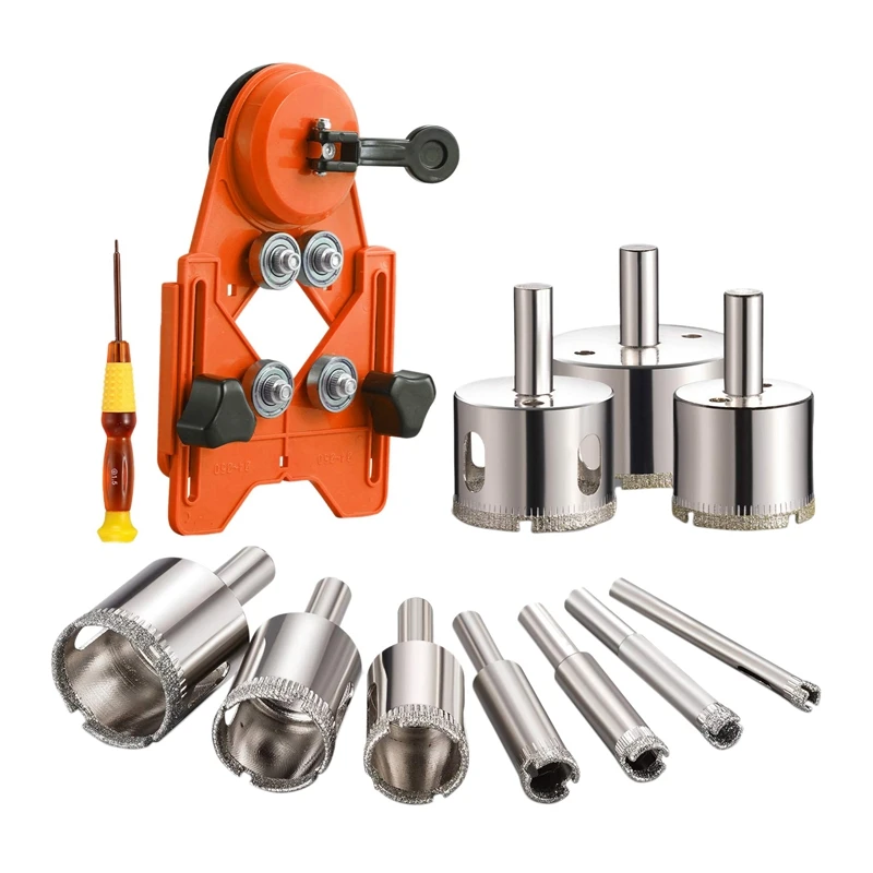 

Hot 12 Pcs Diamond Drill Hole Saw Set, Ceramic Tile Bottle Opener With Hole Saw Guide Device, For Ceramic Tiles, Glass