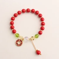 chinese style national style new year of the ox red crystal bracelet female and calf brave zombies bracelet for women