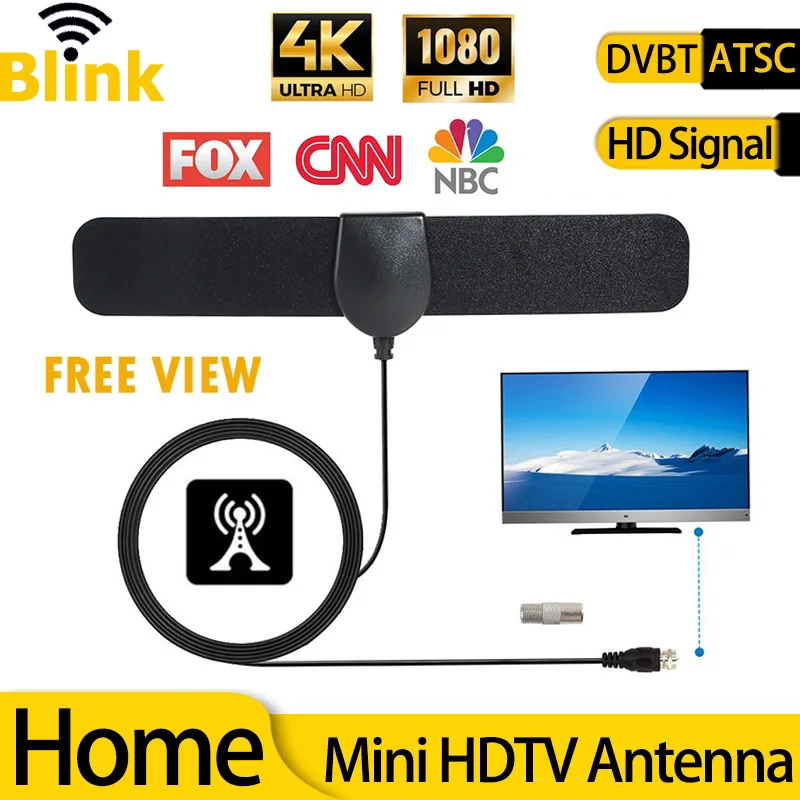 Outdoor Long Range HDTV Antenna 4K 1080P Digital Signal Enhancer Free HD Channels Home Satellite TV Receiver DVBT ATSC Amplifier