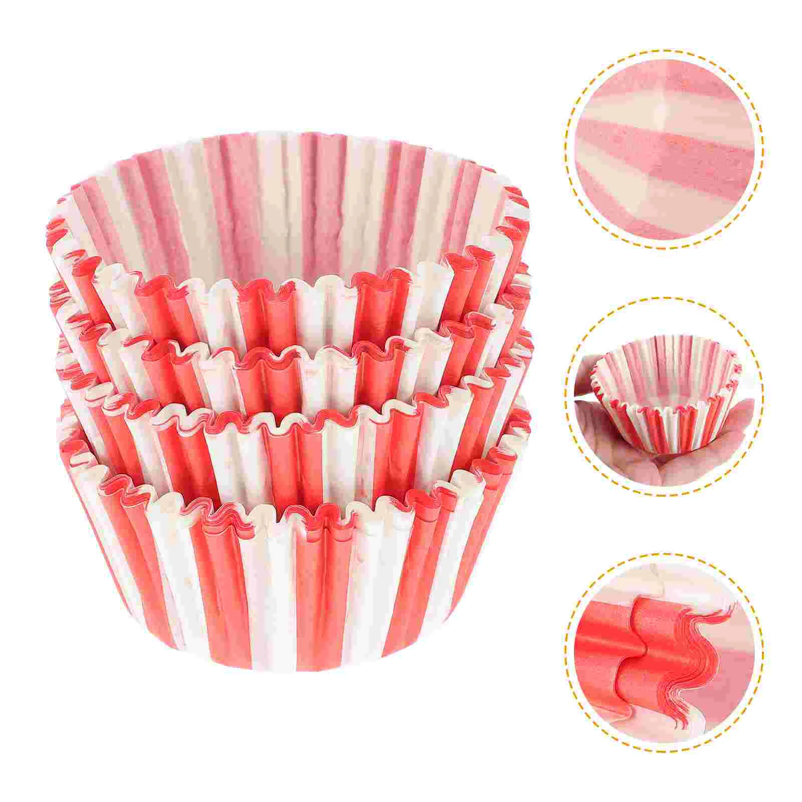 

100pcs Red and White Stripes Paper Muffin Cups Baking Paper Cup Cupcake Paper Cups