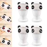cute design plush panda face eye travel sleeping soft eye mask blindfold shade portable sleeping eye cover