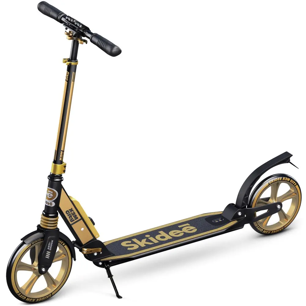 

Scooter for Kids, Teens, Adults, 4 Adjustment Levels, Handlebar Up to 41 Inches, Gold City Work School Student Outdoor Sports Po