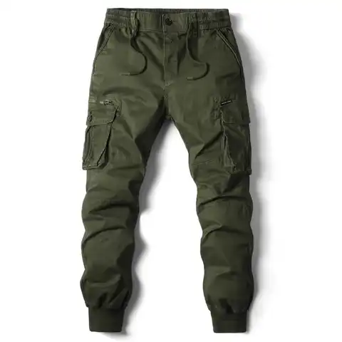 Брюки-карго, мужские повседневные брюки для бега, хлопковые длинные военные мужские уличные брюки, мужские рабочие тактические Спортивные ...