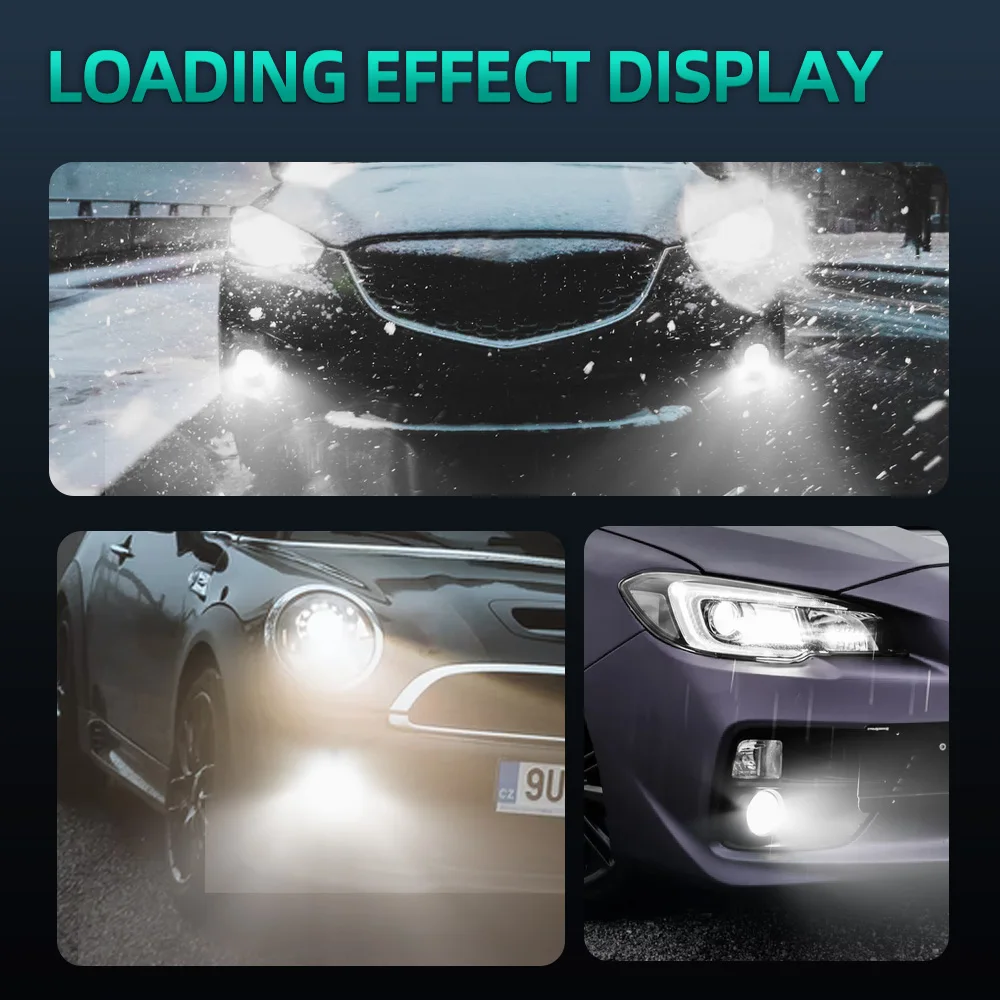 2Pcs Laser Project Lens Fog Lights H8 H11 LED H7 HB3 HB4 9005 9006 Headlight Bulb Car Lamp Projector Automotive 55W 12V 6000K - купить по