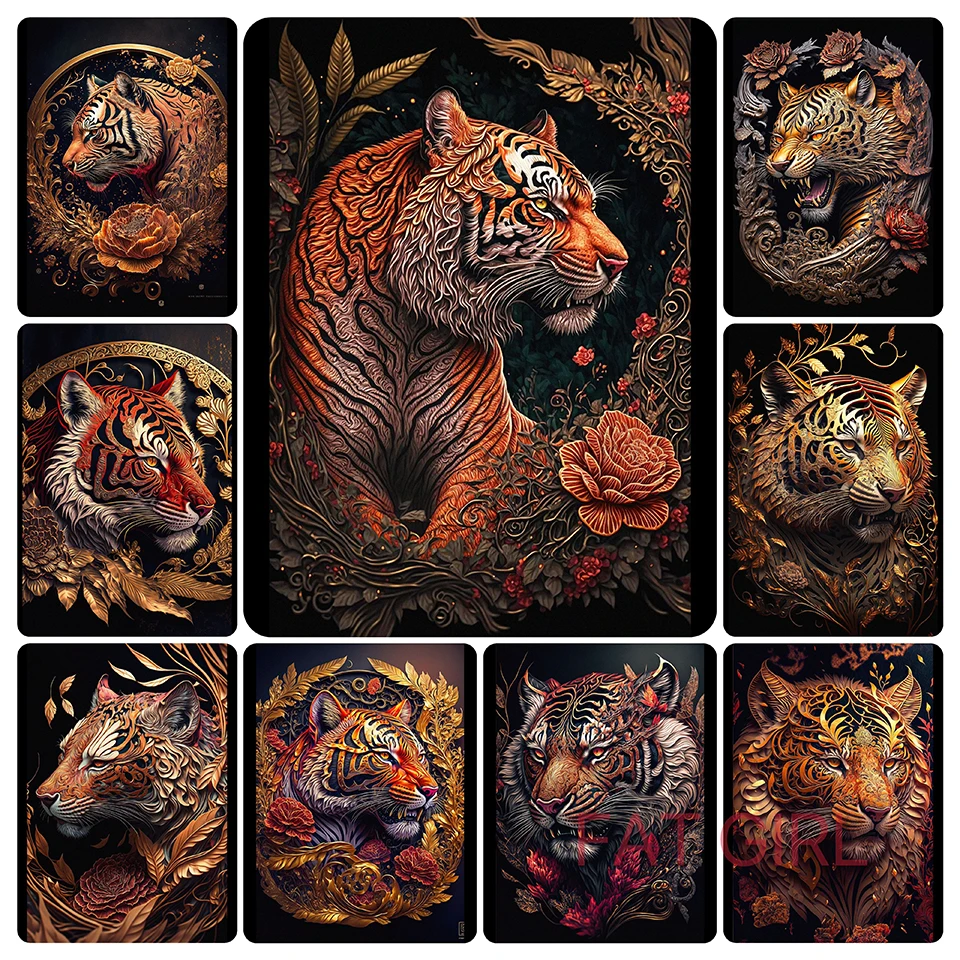 

Алмазная 5D картина с головой тигра, круглая, квадратная, мозаичная картина, картина из серии Диабло, рукоделие, хобби вышивка, Новое поступле...