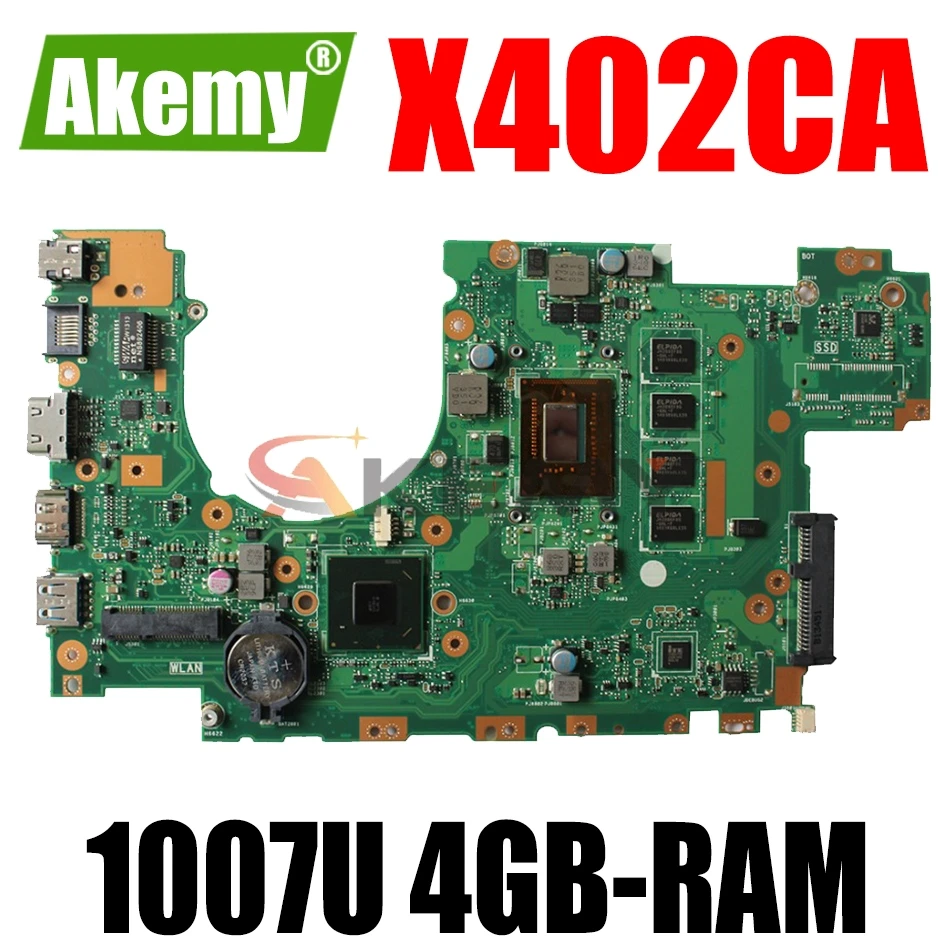 

AKEMY X402CA Laptop Motherboard For ASUS X502CA X402C X502C Original Mainboard 4GB-RAM 1007 CPU
