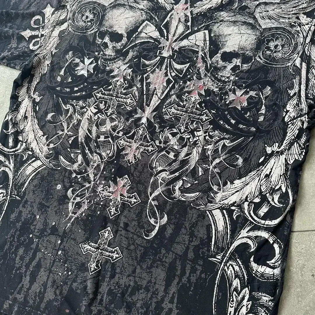 Мужская Готическая Футболка с принтом клоуна голубая хлопковая в стиле ретро