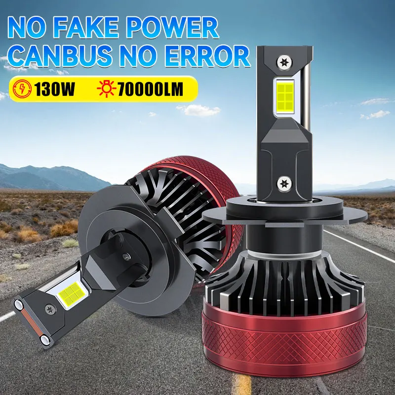 Высокоинтенсивные Светодиодные Лампы Для Фар Carshark 70000LM Canbus 6000K 130W 9005 HB3 H1 H4 H7 H8 H9 H11