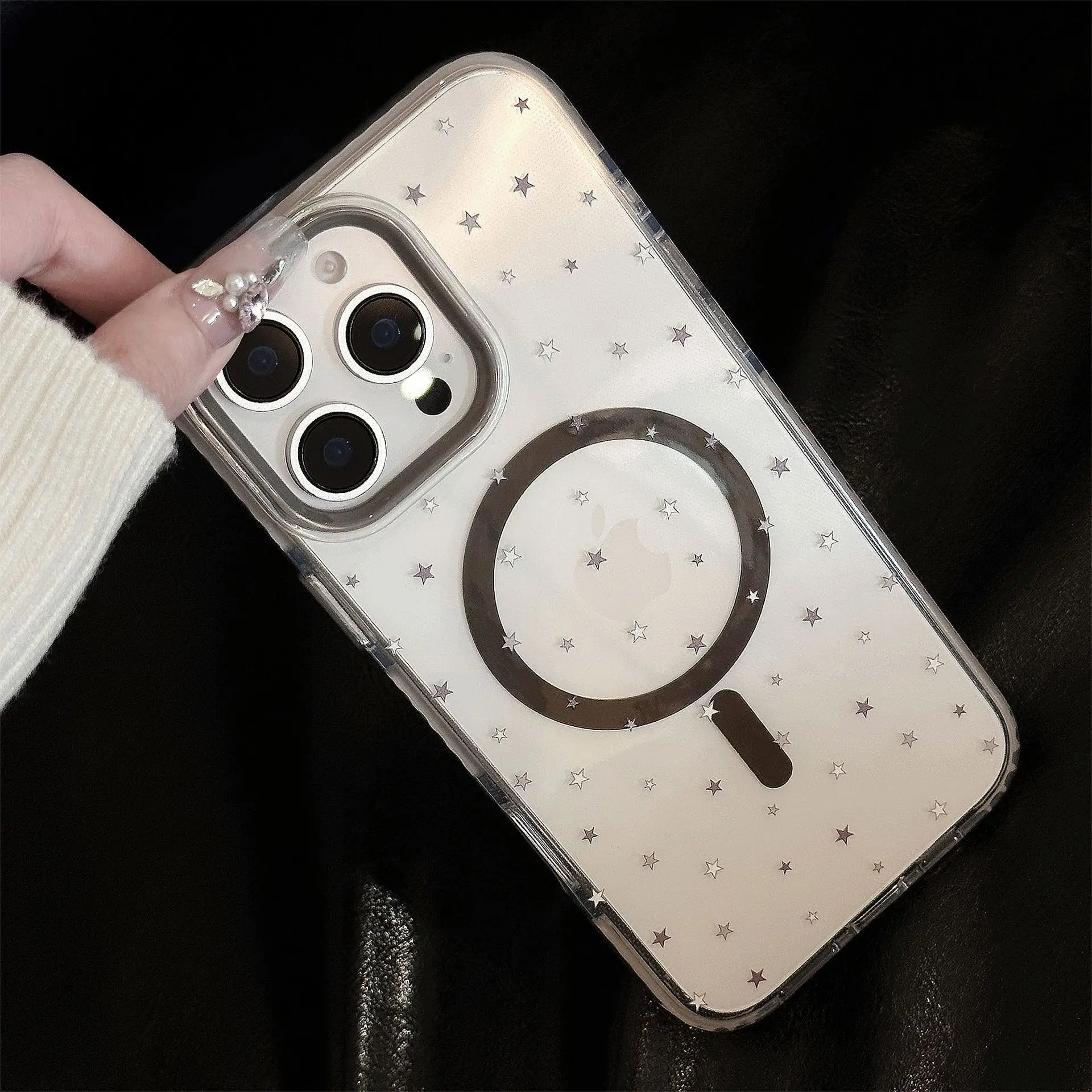Фото Серый чехол для телефона Star iPhone 15 Apple 16 Pro Max, подходящий для 14 персонала, 13, прозрачность и 17 мягких чехлов №3