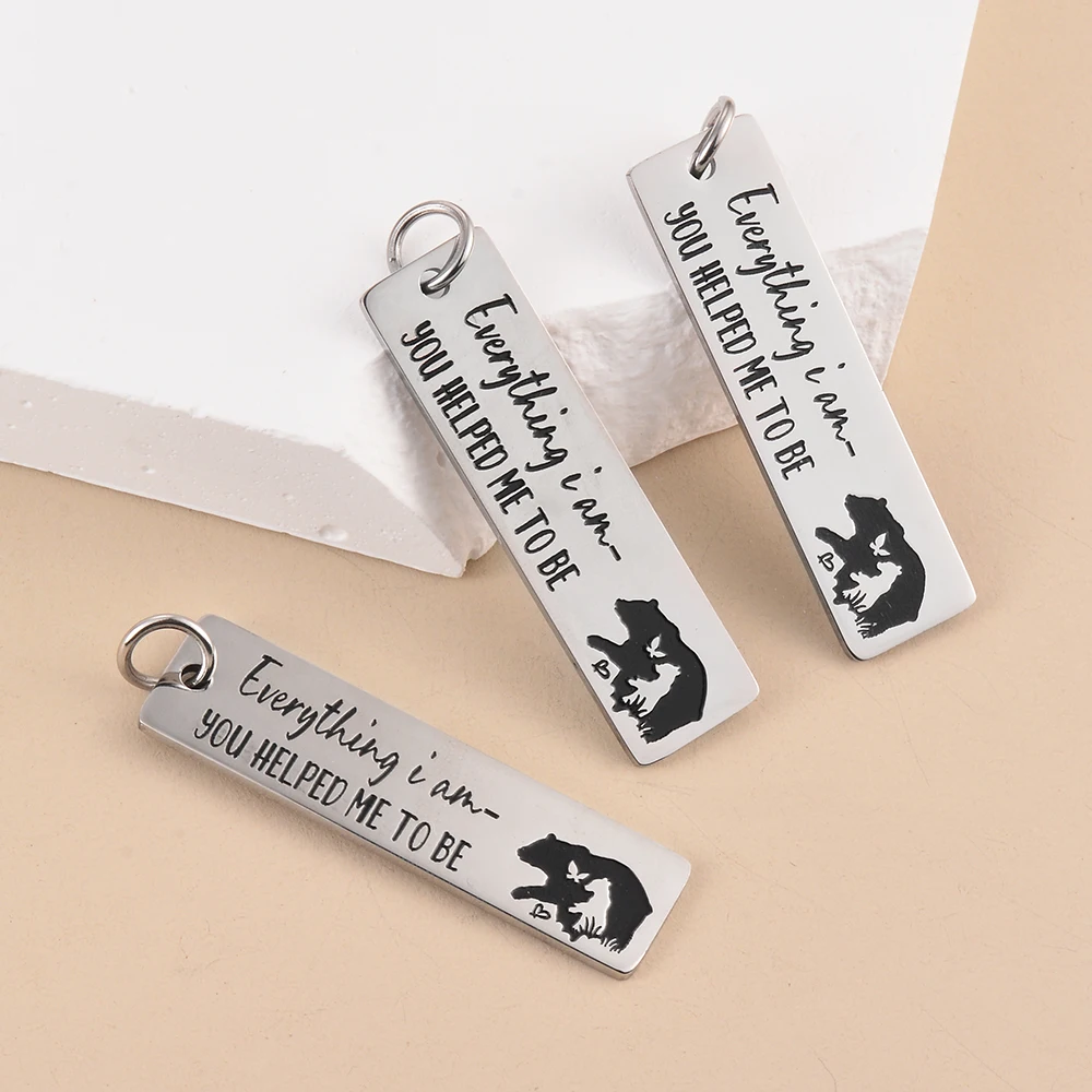 To My Son Daughter Stainless Steel Necklace Tag Pendant Inspirational Punk Hip Hop Style Key Chain for Jewelry Accessories Gift