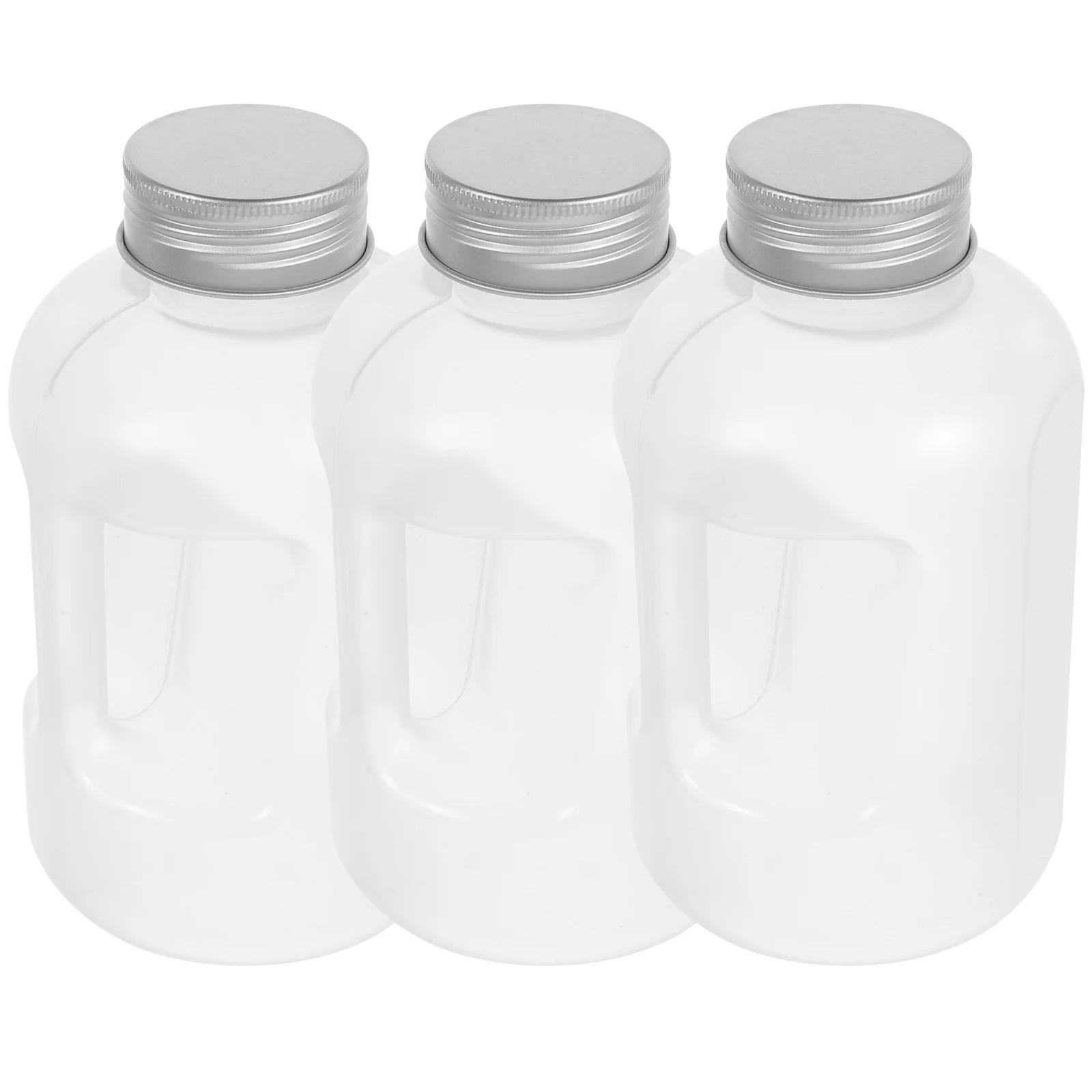 

3 Pcs Juice Bottle Water Storage Containers Drink Fridge Milk Tea Bucket Bottles Caps Jugs Lids Clear Carton