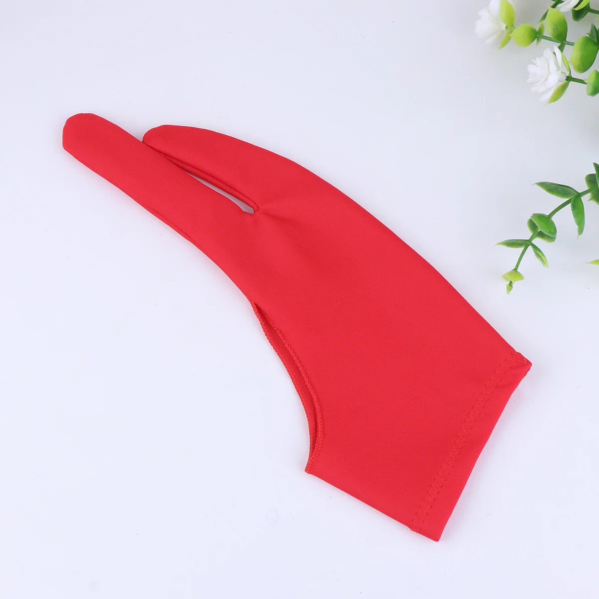 

2 Pcs Two Finger Painting Glove Artist's Drawing Anti-Fouling Glove Sketch Curved Gloves- Size S(Red)