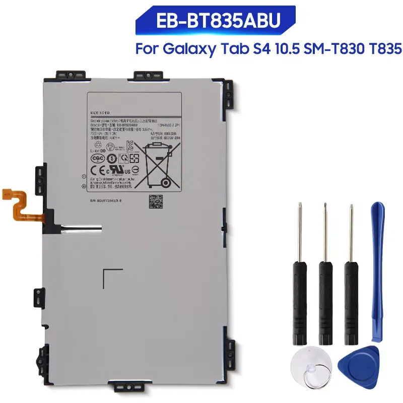 

NEW2022 Replacement Battery For Samsung Galaxy Tab S4 10.5 SM-T830 T835 T830 SM-T835 Rechargeable Tablet Battery EB-BT835ABU