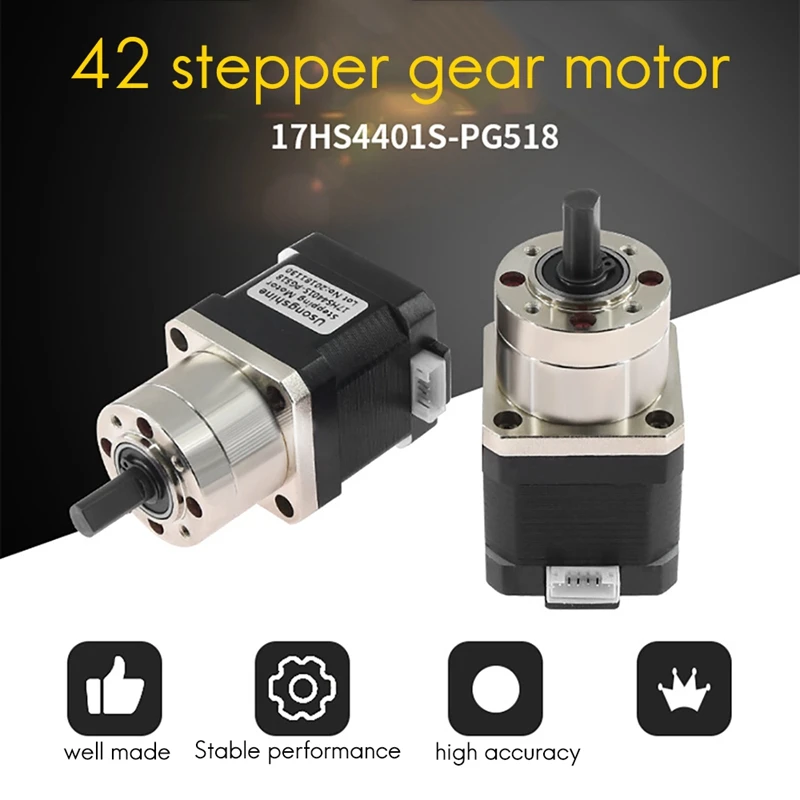 42 планетарный шаговый двигатель 17HS4401S-PG518 H40 мм коэффициент снижения 5 18 гибридный