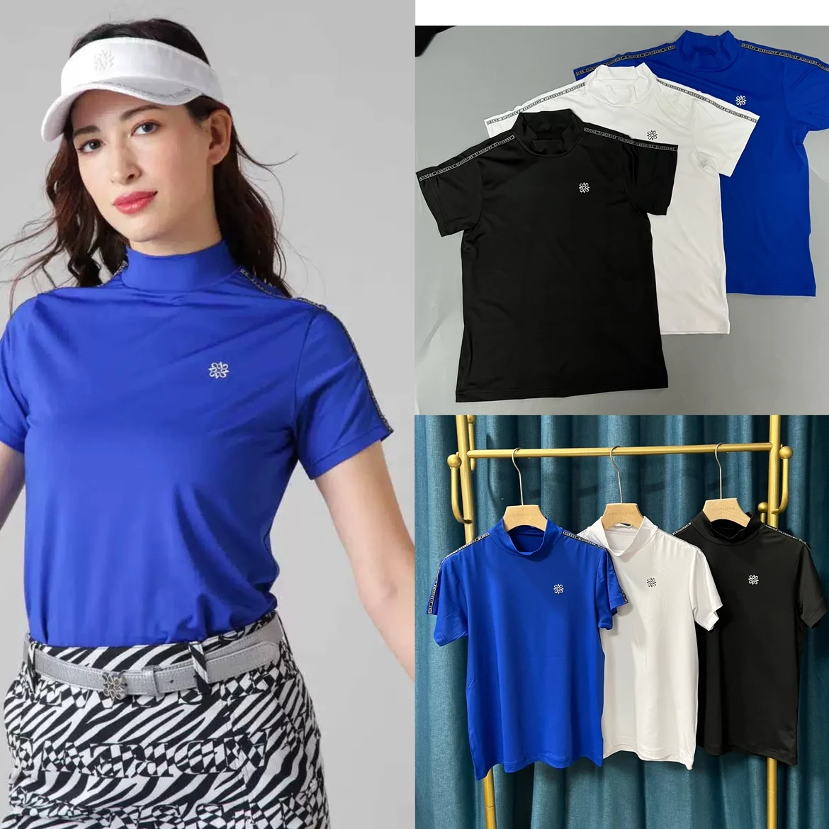 

ST Andrew Japanese Brand Golf Women's Clothing 23 Summer Quick Drying Half High Collar Short Sleeved T-shirt Women's Stock