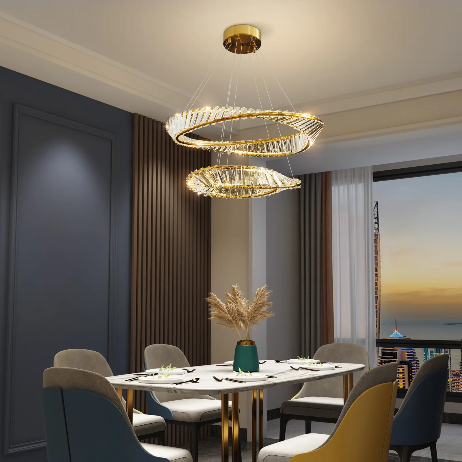 Современная роскошная хрустальная люстра зеркальная Люстра для гостиной