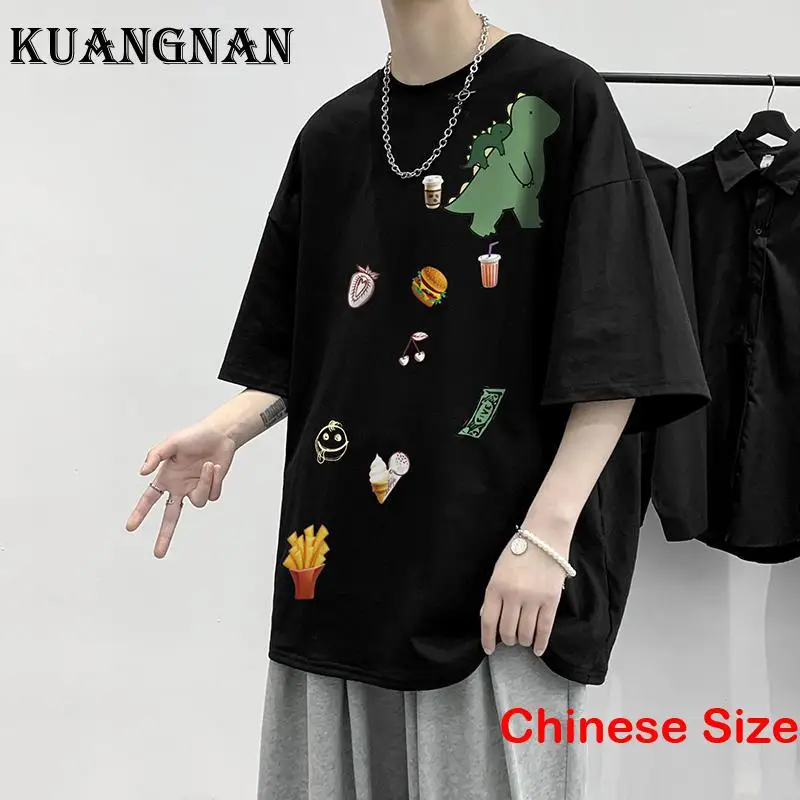 

Мужская футболка в стиле хип-хоп KUANGNAN, Японская уличная одежда, мужская Роскошная одежда, мужские футболки для мужчин, одежда 5XL, лето 2023