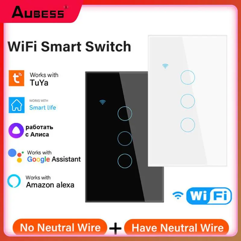 

Home Appliance Tempered Glass Smart Light Tuya Wif Smart Switch Support Alexa Google Home App Control Smart Home Multi-function