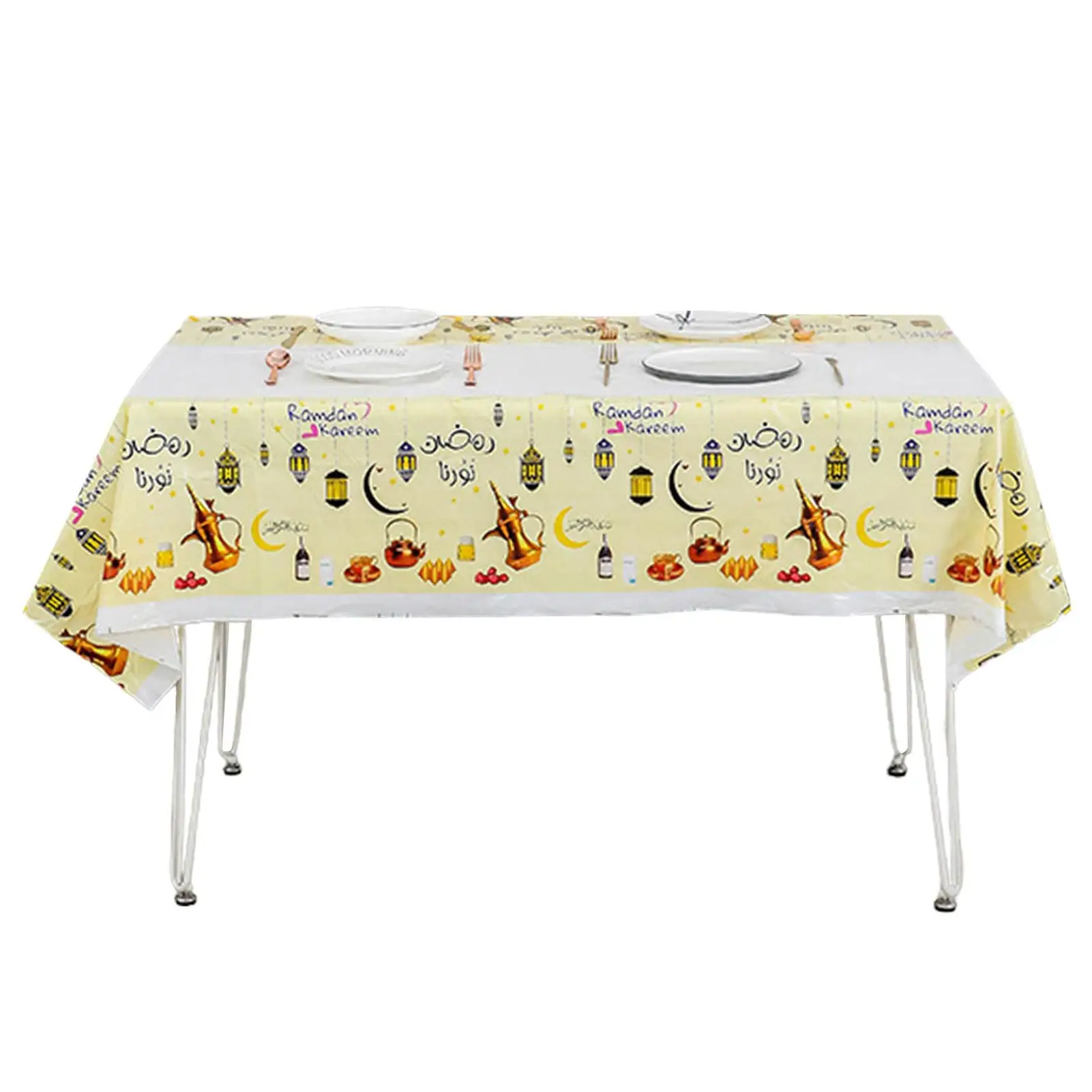

ИД Мубарак скатерть 42,5x0,9 в Рамадан Kareem стол декор стола для ужина ИД-ul-Fitr Однослойная полиэтиленовая скатерть