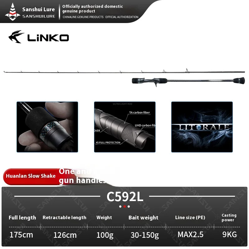 LINKO Huanlan Спиннинговаялитье SIC Удочка с медленным встряхиванием и быстрой накачкой Сверхлегкая и высокочувствительная удочка (art.: 3920d03433119) - 3920d03433119