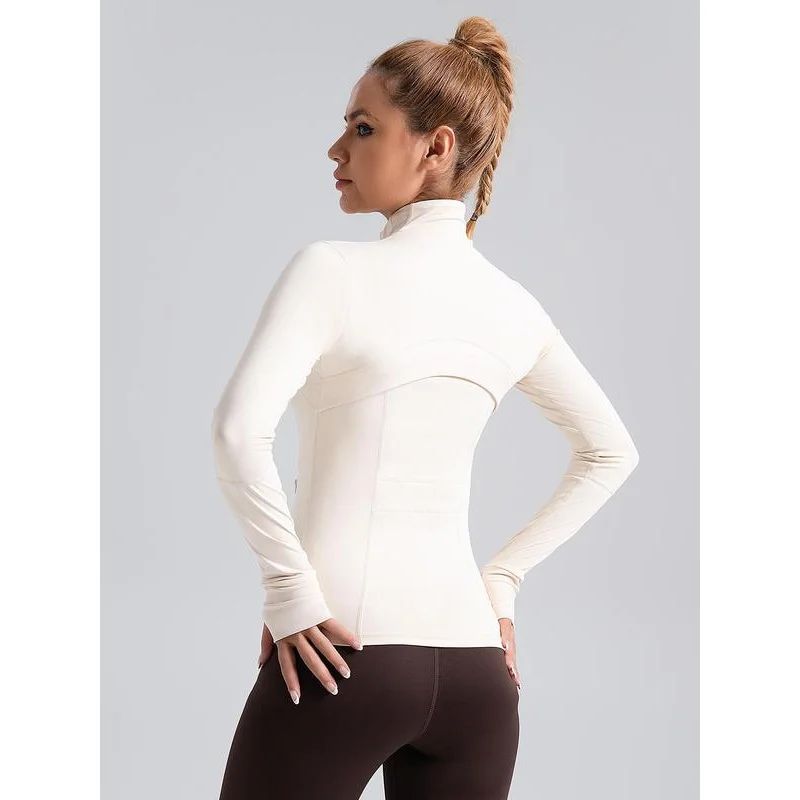 Женская однотонная спортивная куртка на молнии верхняя одежда с длинным рукавом